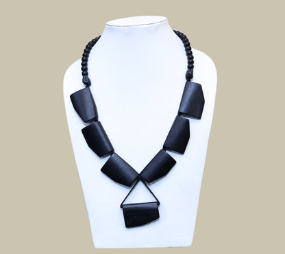 Black Bone Bead Necklace