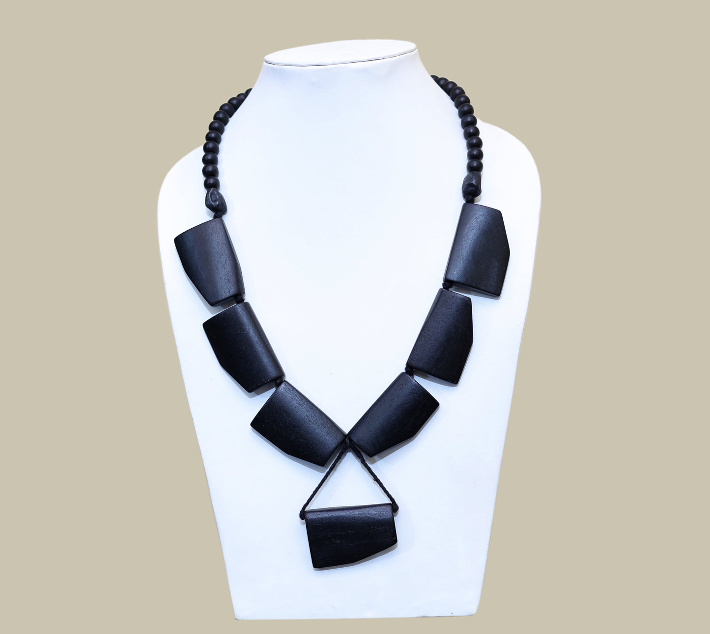 Black Bone Bead Necklace
