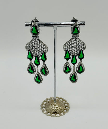 Green Chandelier Earrings