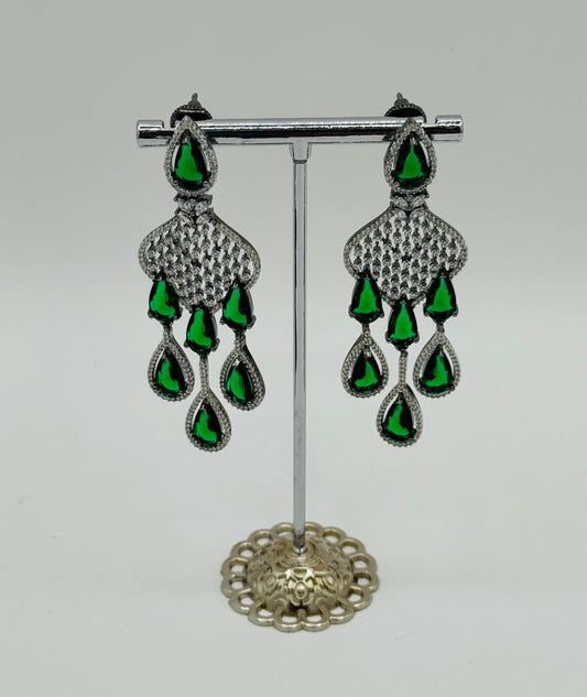Green Chandelier Earrings