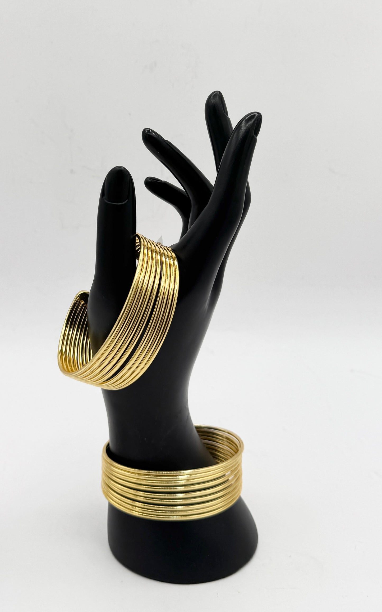 Brass Metal Cuff Bracelet in 18K Gold Finish