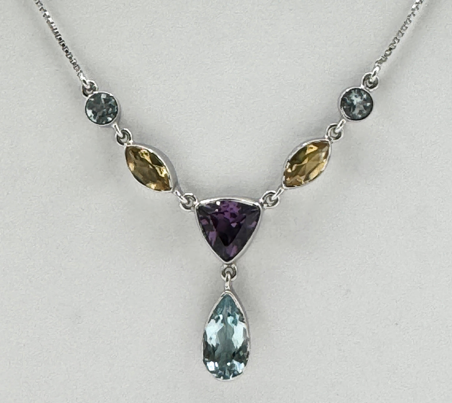Multi Gemstones, Sterling Silver Rhodium