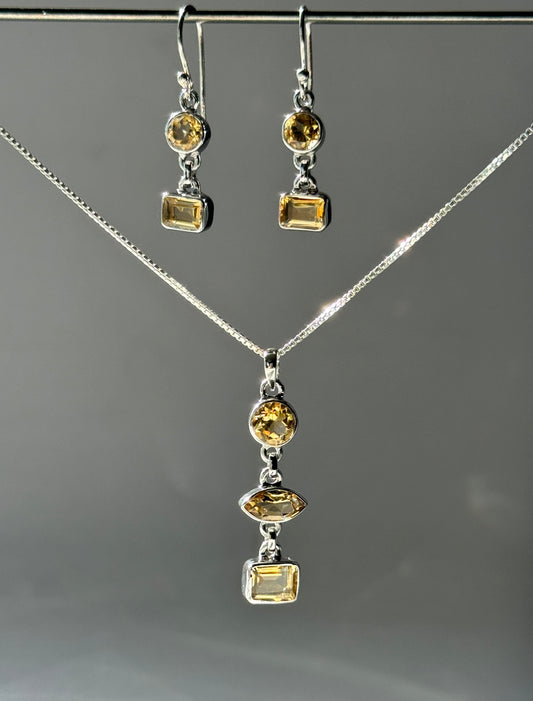 Citrine Pendant Set