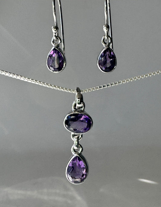Amethyst Jewelry with Earrings