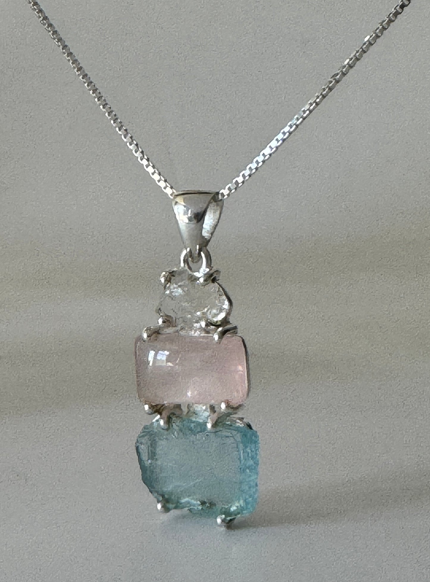 Pakimer Diamond Rose Quartz Pendant