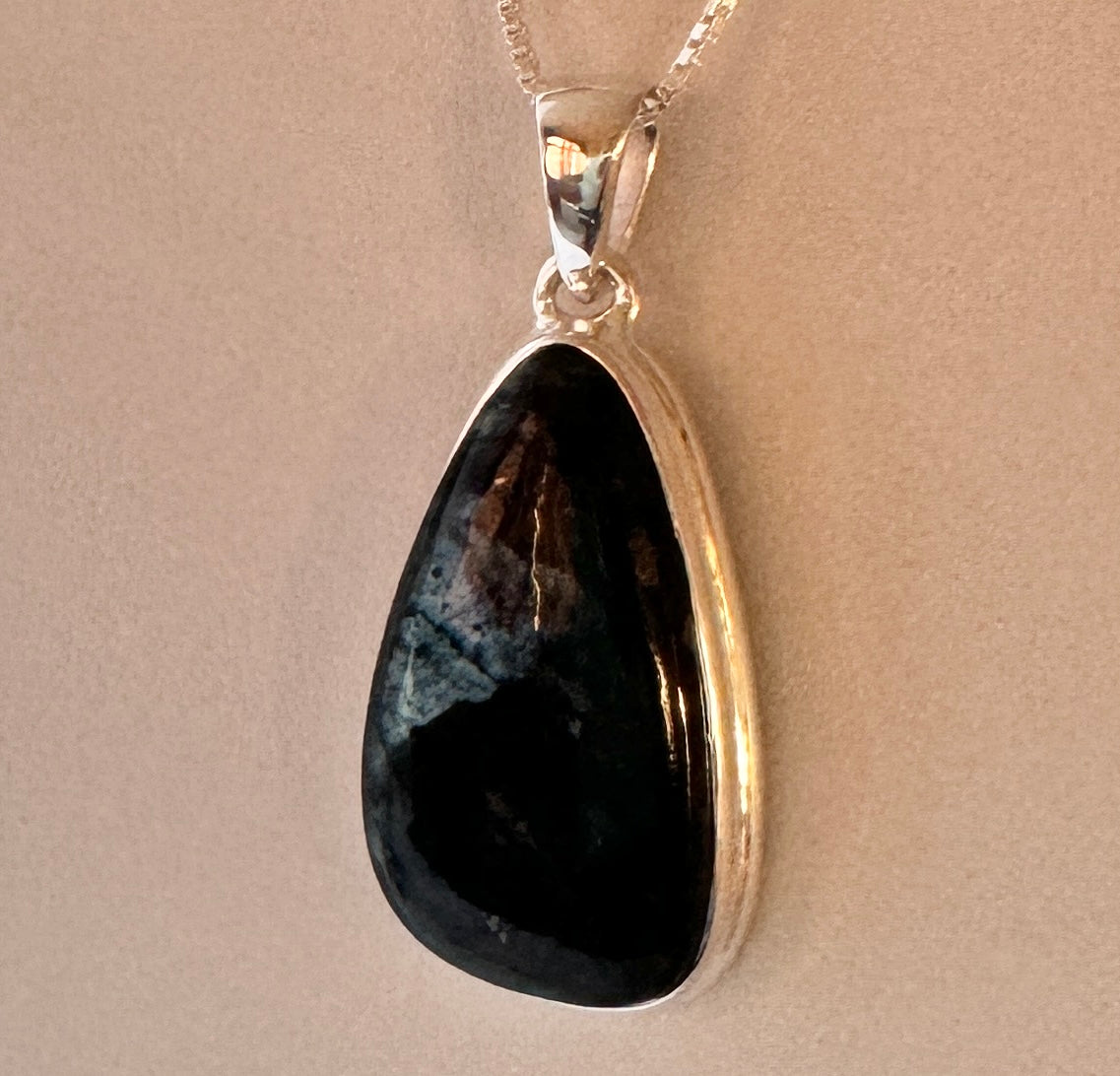 Moss Agate Sterling Silver Pendant