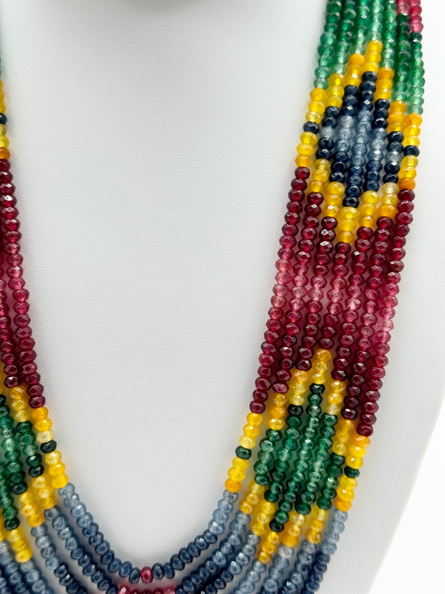 Stylish 7 Layer Colored Onyx Necklace