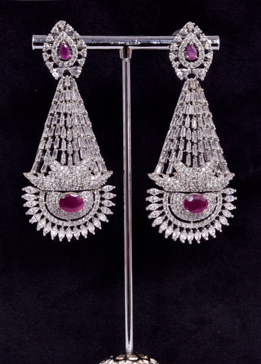 Zircon Ruby Earrings