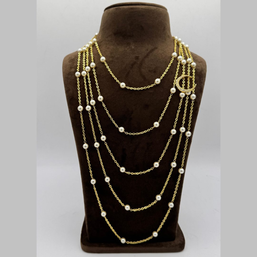 Swarovski Pearls & Light Gold Finish