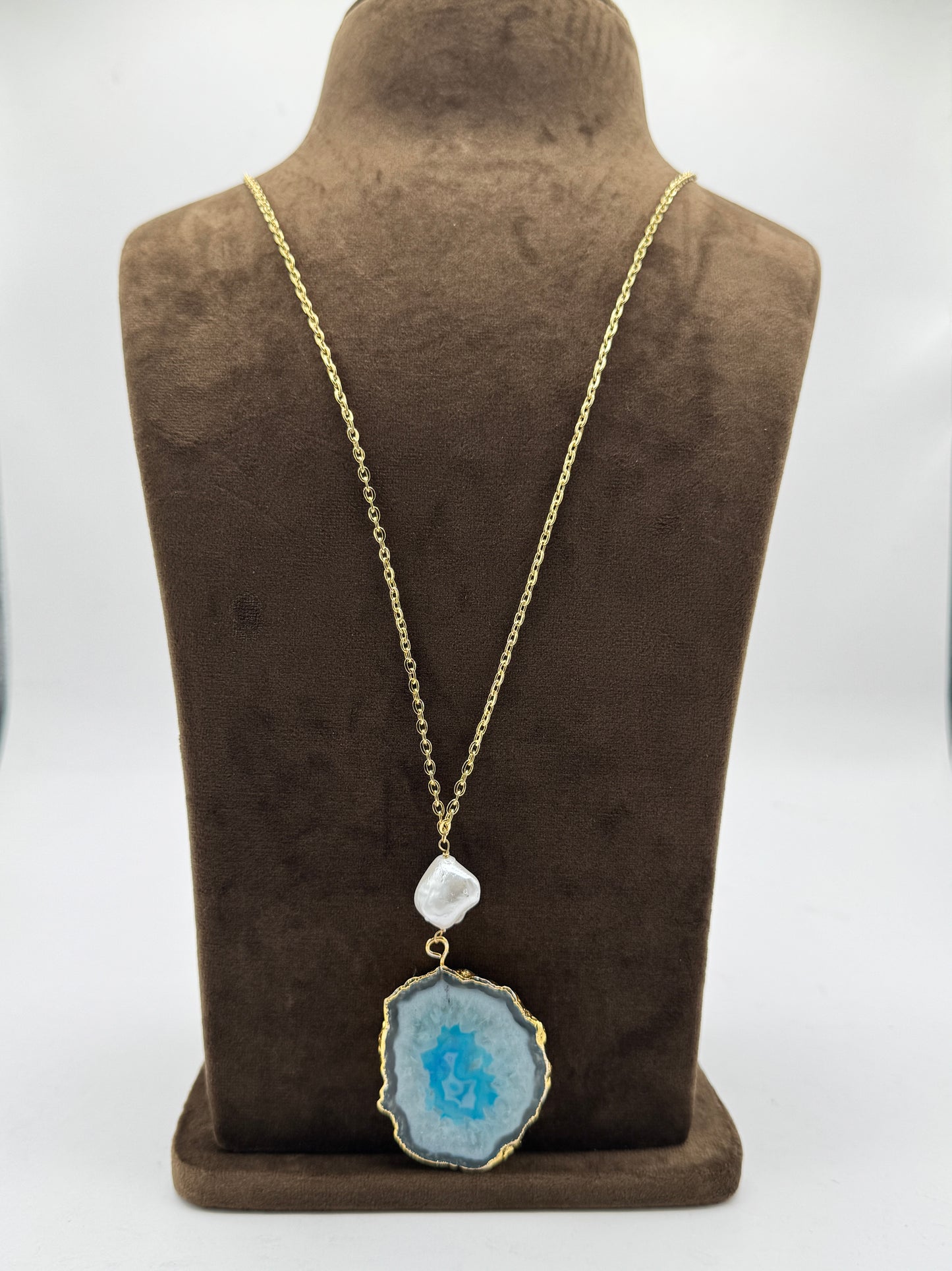 Turquoise Stone Multi-Row Twisted Necklace